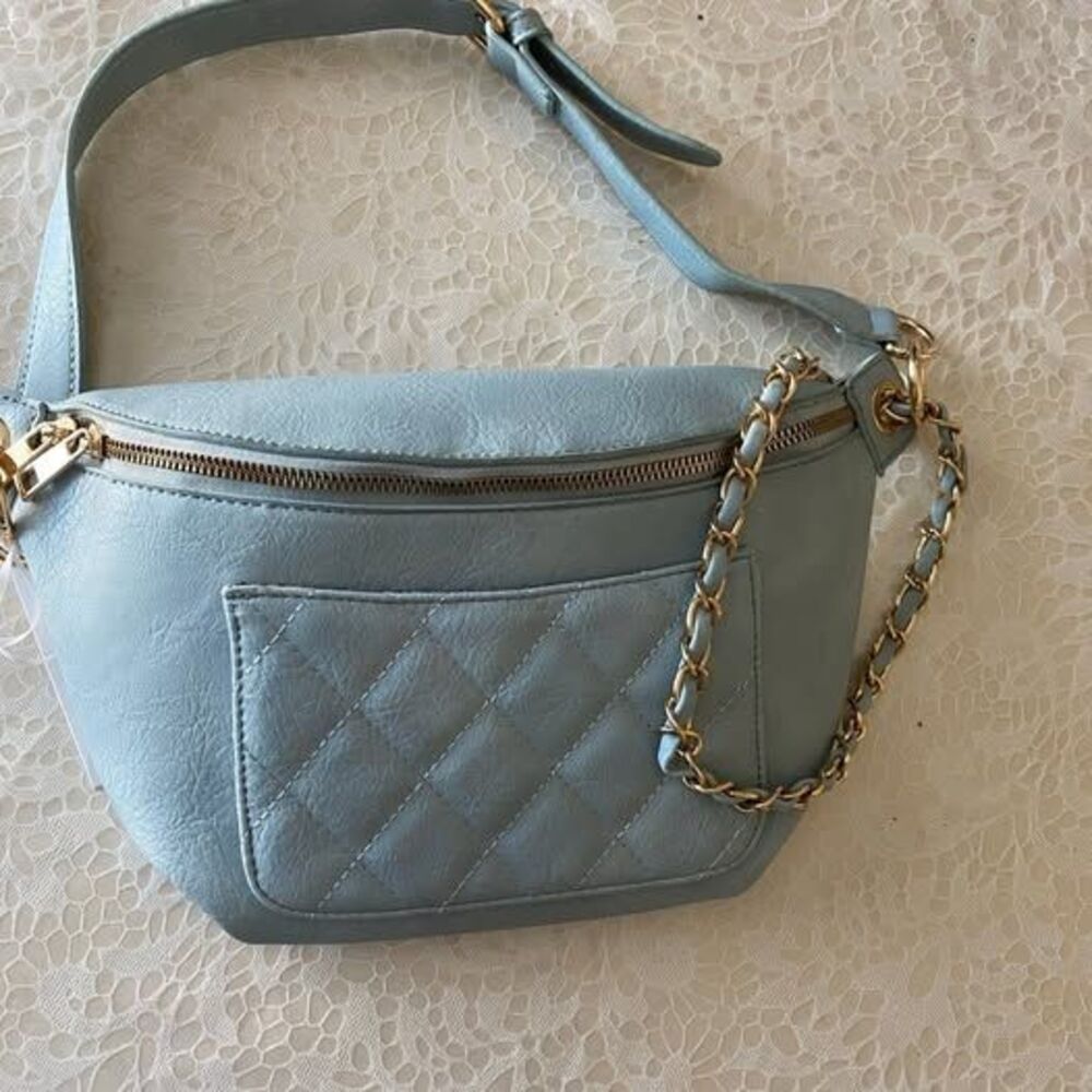 Alyssa Nicole Blue Crossbody Adjustable sling Bag with Golden Hardwarer NWT Y2K